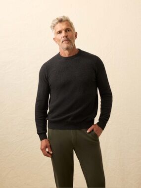 Faherty Men’s Crewneck Charcoal Gray Crewneck Sweater Pullover Size Medium